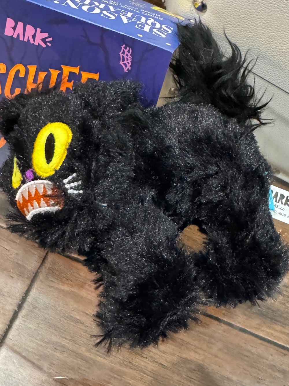Bark ‘Scaredy Cat’ Black Plush Dog Toy